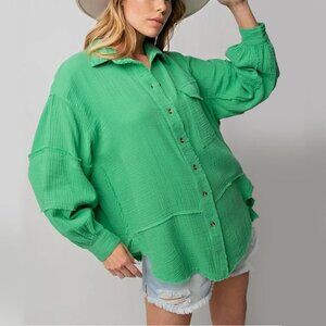 Easel Loose Fit Gauze Top